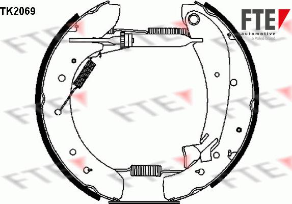 FTE TK2069 - Комплект тормозных колодок, барабанные unicars.by