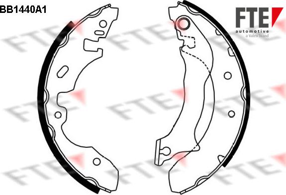 FTE BB1440A1 - Комплект тормозных колодок, барабанные unicars.by
