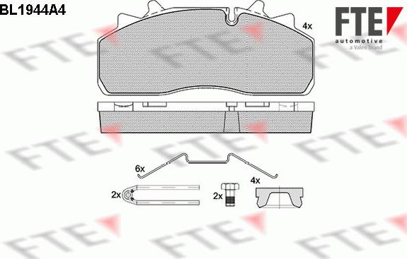 FTE BL1944A4 - Тормозные колодки, дисковые, комплект unicars.by