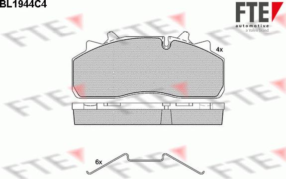 FTE BL1944C4 - Тормозные колодки, дисковые, комплект unicars.by