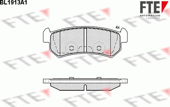 FTE BL1913A1 - Тормозные колодки, дисковые, комплект unicars.by