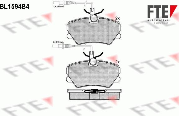 FTE BL1594B4 - Тормозные колодки, дисковые, комплект unicars.by