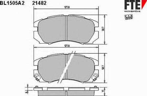 FTE BL1505A2 - Тормозные колодки, дисковые, комплект unicars.by