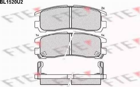 FTE BL1520U2 - Тормозные колодки, дисковые, комплект unicars.by