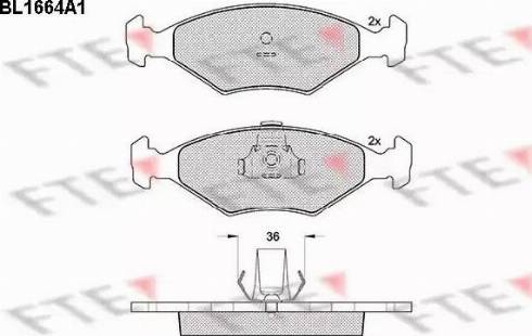 FTE BL1664A1 - Тормозные колодки, дисковые, комплект unicars.by