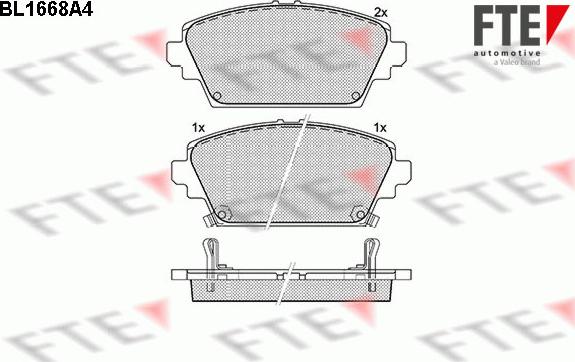 FTE BL1668A4 - Тормозные колодки, дисковые, комплект unicars.by