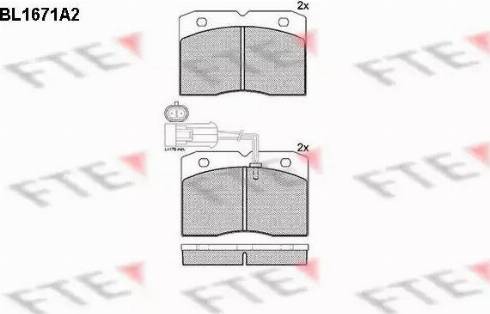 FTE BL1671A2 - Тормозные колодки, дисковые, комплект unicars.by