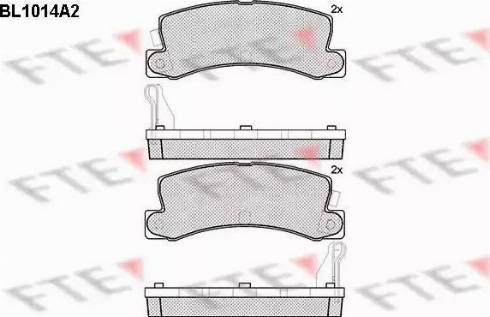 FTE BL1014A2 - Тормозные колодки, дисковые, комплект unicars.by