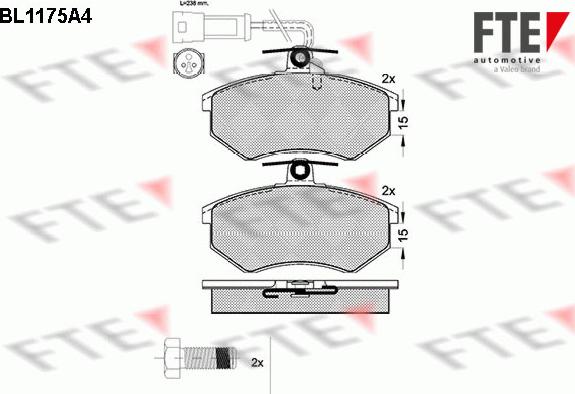 FTE BL1175A4 - Тормозные колодки, дисковые, комплект unicars.by