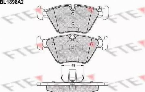 FTE BL1898A2 - Тормозные колодки, дисковые, комплект unicars.by