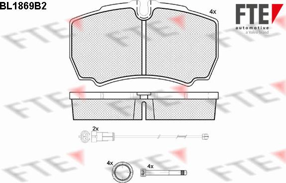 FTE BL1869B2 - Тормозные колодки, дисковые, комплект unicars.by