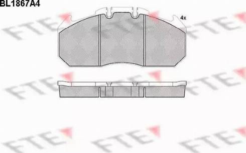 FTE BL1867A4 - Тормозные колодки, дисковые, комплект unicars.by