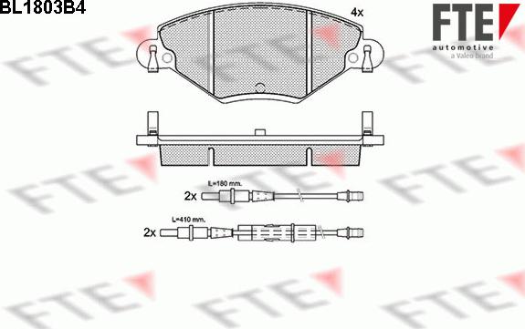 FTE BL1803B4 - Тормозные колодки, дисковые, комплект unicars.by