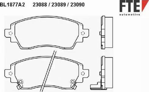 FTE BL1877A2 - Тормозные колодки, дисковые, комплект unicars.by