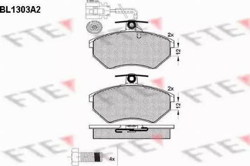 FTE BL1303A2 - Тормозные колодки, дисковые, комплект unicars.by