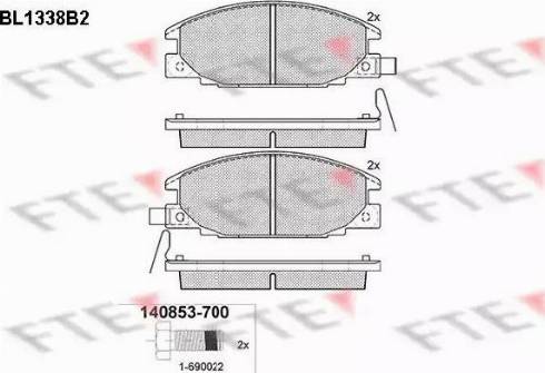 FTE BL1338B2 - Тормозные колодки, дисковые, комплект unicars.by