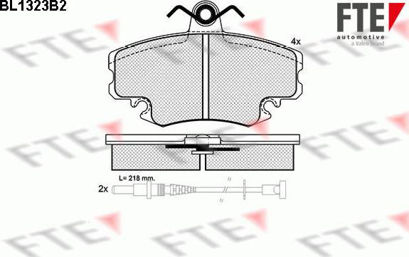 FTE BL1323B2 - Тормозные колодки, дисковые, комплект unicars.by