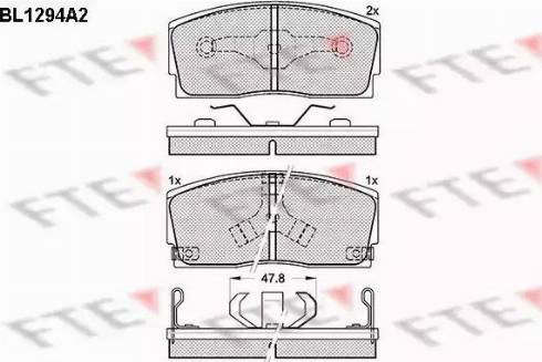 FTE BL1294A2 - Тормозные колодки, дисковые, комплект unicars.by