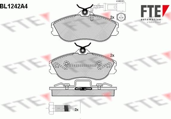 FTE BL1242A4 - Тормозные колодки, дисковые, комплект unicars.by