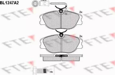 FTE BL1247A2 - Тормозные колодки, дисковые, комплект unicars.by