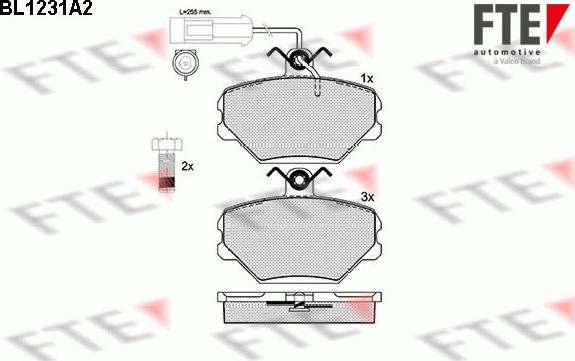 FTE BL1231A2 - Тормозные колодки, дисковые, комплект unicars.by