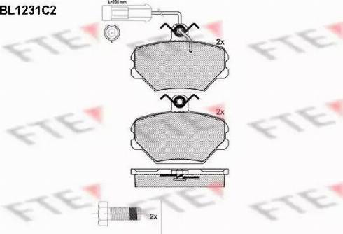 FTE BL1231C2 - Тормозные колодки, дисковые, комплект unicars.by