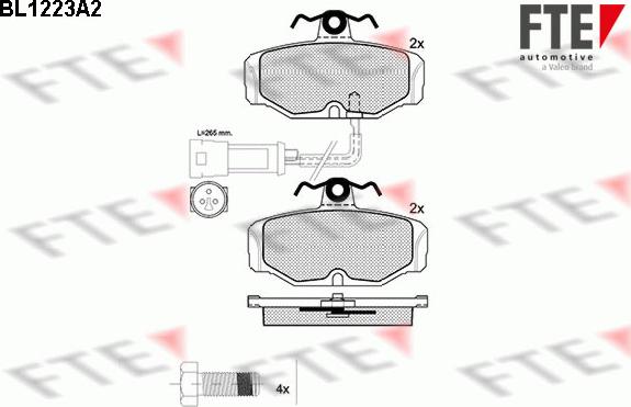 FTE BL1223A2 - Тормозные колодки, дисковые, комплект unicars.by