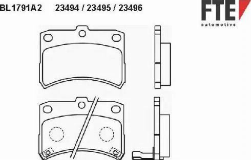 FTE BL1791A2 - Тормозные колодки, дисковые, комплект unicars.by