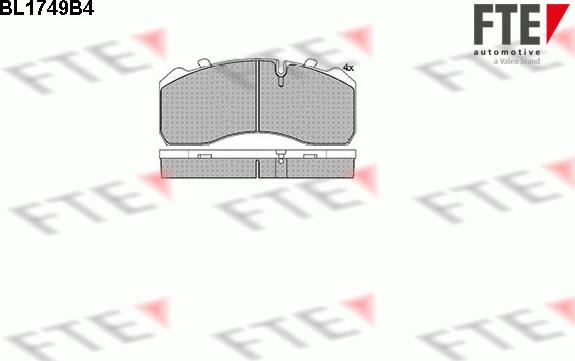 FTE BL1749B4 - Тормозные колодки, дисковые, комплект unicars.by