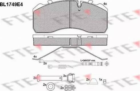 FTE BL1749E4 - Тормозные колодки, дисковые, комплект unicars.by