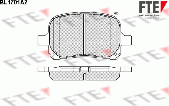 FTE BL1701A2 - Тормозные колодки, дисковые, комплект unicars.by