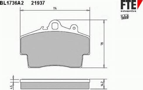 FTE BL1736A2 - Тормозные колодки, дисковые, комплект unicars.by