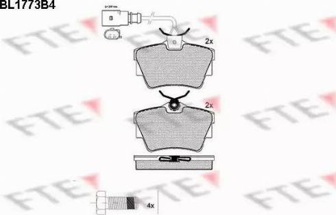 FTE BL1773B4 - Тормозные колодки, дисковые, комплект unicars.by