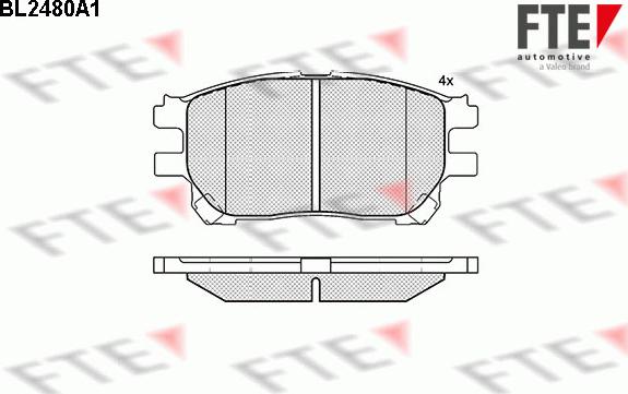 FTE BL2480A1 - Тормозные колодки, дисковые, комплект unicars.by