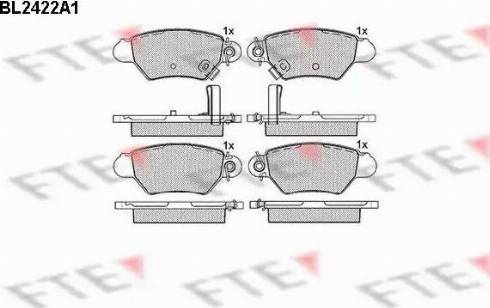 FTE BL2422A1 - Тормозные колодки, дисковые, комплект unicars.by