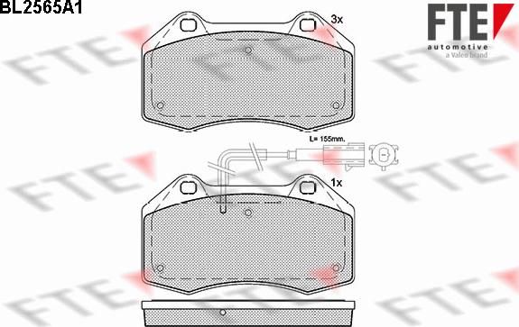 FTE BL2565A1 - Тормозные колодки, дисковые, комплект unicars.by