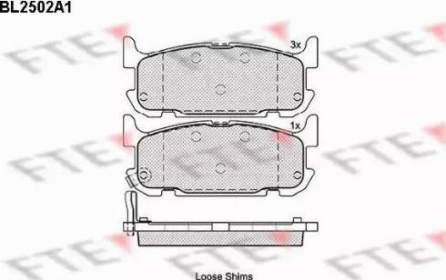 FTE BL2502A1 - Тормозные колодки, дисковые, комплект unicars.by