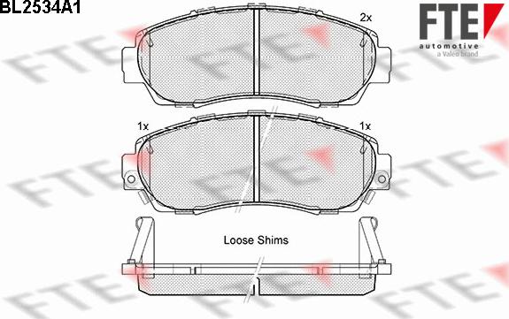 FTE BL2534A1 - Тормозные колодки, дисковые, комплект unicars.by