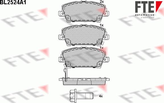 FTE BL2524A1 - Тормозные колодки, дисковые, комплект unicars.by