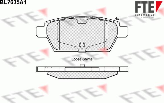 FTE BL2635A1 - Тормозные колодки, дисковые, комплект unicars.by