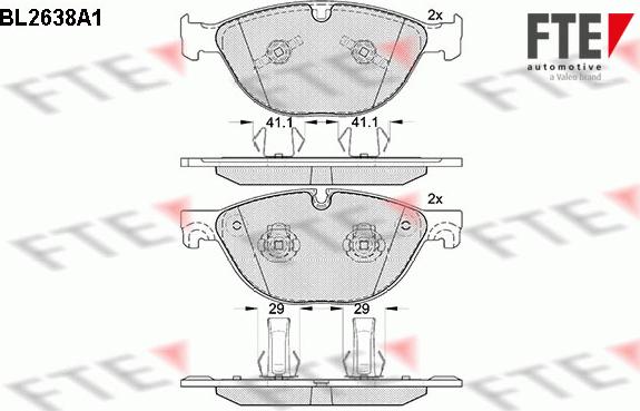 FTE BL2638A1 - Тормозные колодки, дисковые, комплект unicars.by