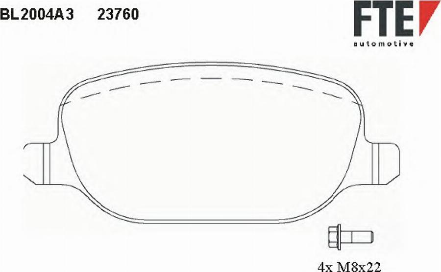 FTE BL2004A3 - Тормозные колодки, дисковые, комплект unicars.by