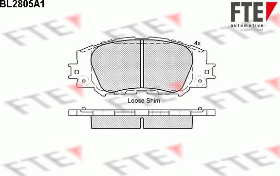 FTE BL2805A1 - Тормозные колодки, дисковые, комплект unicars.by