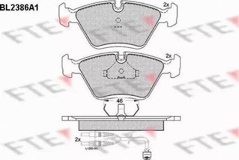 FTE BL2386A1 - Тормозные колодки, дисковые, комплект unicars.by