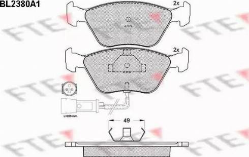 FTE BL2380A1 - Тормозные колодки, дисковые, комплект unicars.by