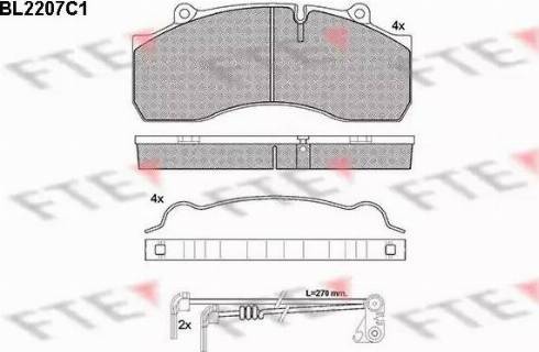 FTE BL2207C1 - Тормозные колодки, дисковые, комплект unicars.by