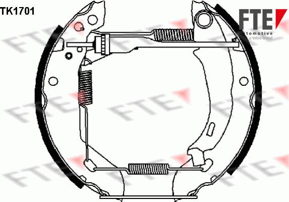 FTE TK1701 - Комплект тормозных колодок, барабанные unicars.by