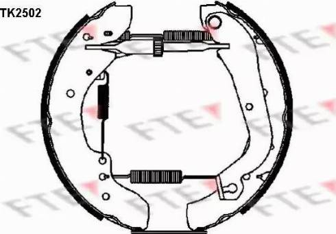 FTE TK2502 - Комплект тормозных колодок, барабанные unicars.by