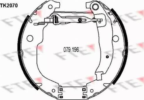 FTE TK2070 - Комплект тормозных колодок, барабанные unicars.by