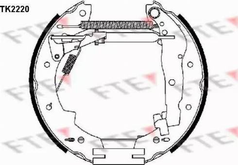 FTE TK2220 - Комплект тормозных колодок, барабанные unicars.by